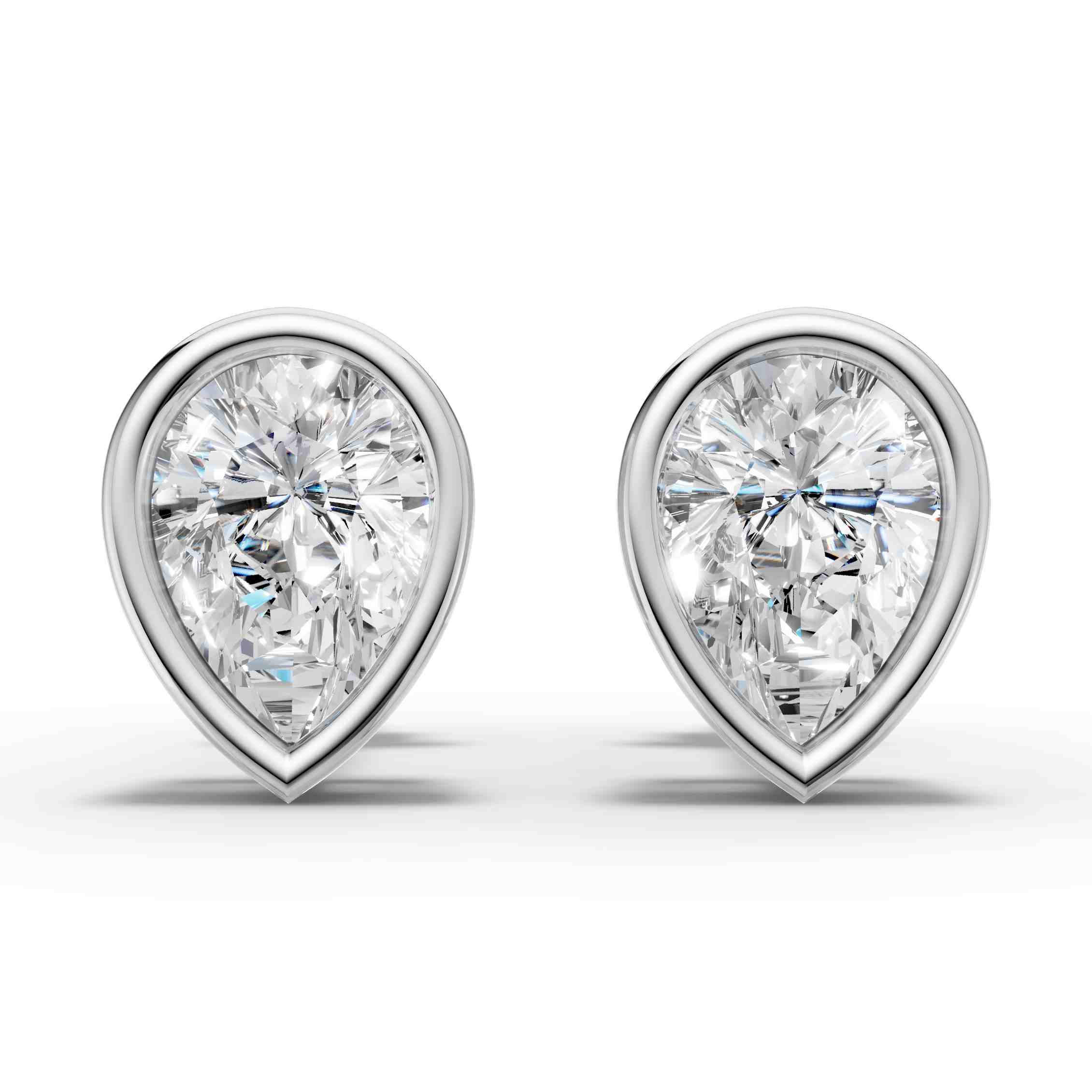 Pear Shape Bezel Earring